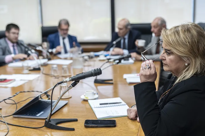 Sandra Lazo, el 13 de octubre, durante la Comisión de Defensa Nacional en el Parlamento. Foto: Ernesto Ryan