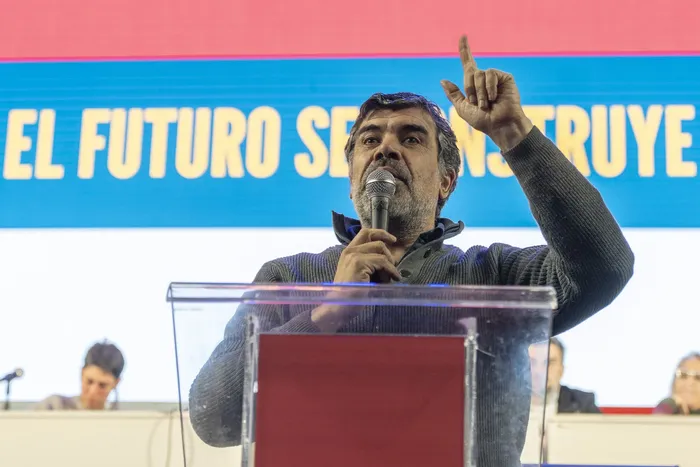 Oscar Andrade, el 18 de octubre, en el Palacio Peñarol · Foto: Ernesto Ryan