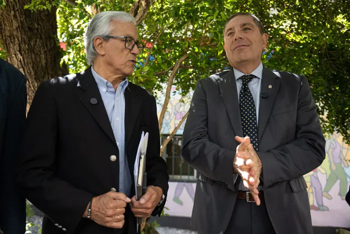 Juan Castillo y Gabriel Oddone, el 20 de octubre, en La Huella de Seregni. · Foto: Gianni Schiaffarino