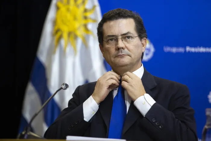 Rodrigo Ferrés, durante conferencia de prensa en la Torre Ejecutiva (archivo, abril de 2020). · Foto: Ernesto Ryan