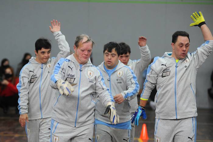 Selección Uruguaya de Futsal Síndrome de Down (archivo, octubre de 2020). · Foto: Federico Gutiérrez