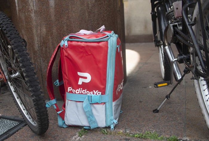 Movilización de trabajadores de Pedidos Ya, en reclamo de salarios. (archivo, enero de 2021) · Foto: Alessandro Maradei