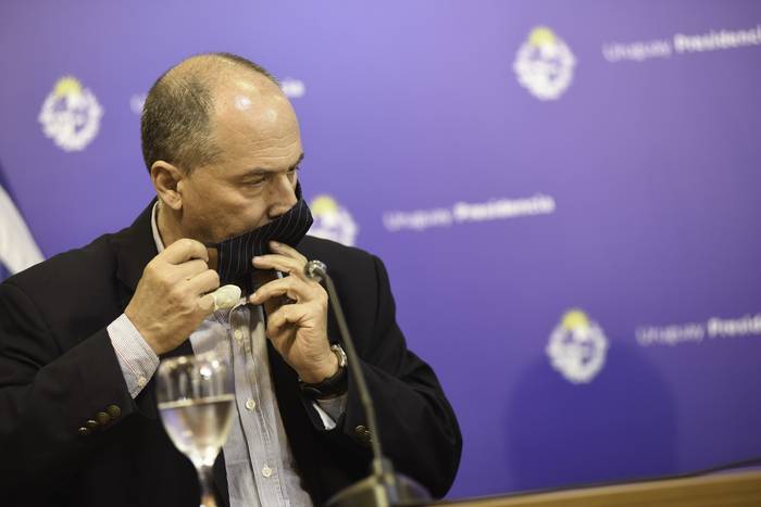 Carlos Cardoso durante una conferencia en la Torre Ejecutiva (archivo, enero de 2021). · Foto: Federico Gutiérrez