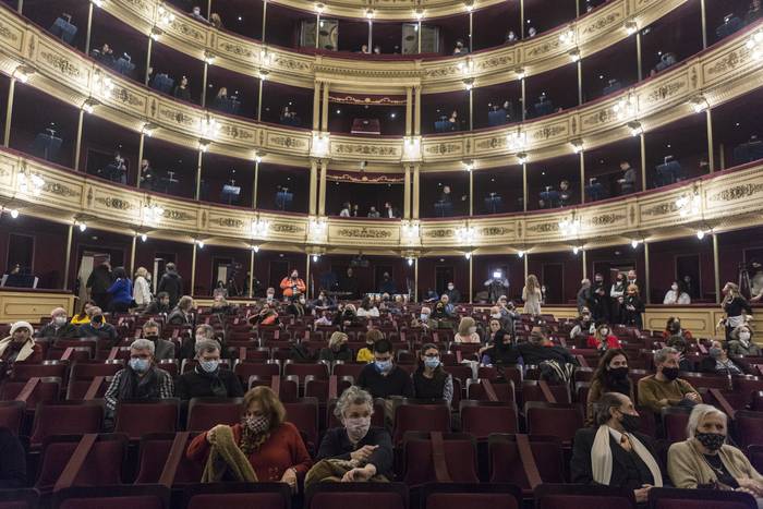 Reapertura del Teatro Solís con la orquesta Sinfónica de Montevideo (archivo, agosto de 2020). · Foto: .