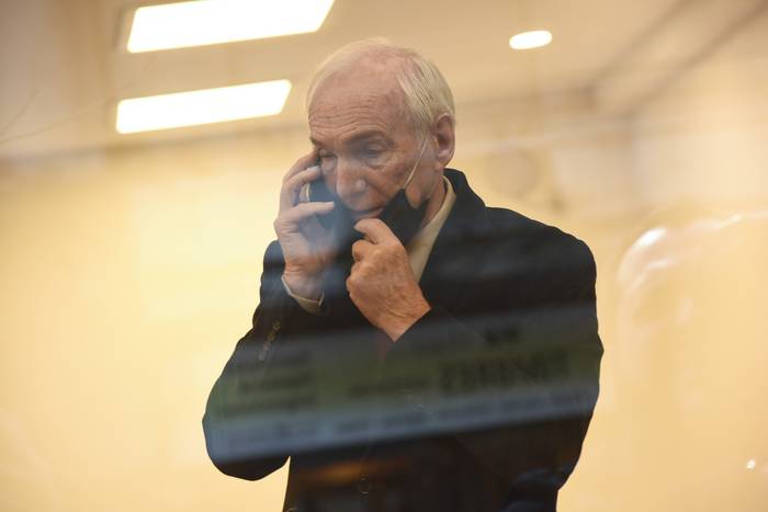 El abogado Víctor Della Valle, durante una audiencia por el caso Operación Oceano. (archivo, agosto de 2020) · Foto: Federico Gutiérrez