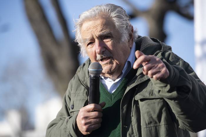 José Mujica durante un acto del Movimiento De Participación Popular (archivo, agosto de 2020). · Foto: Sandro Pereyra