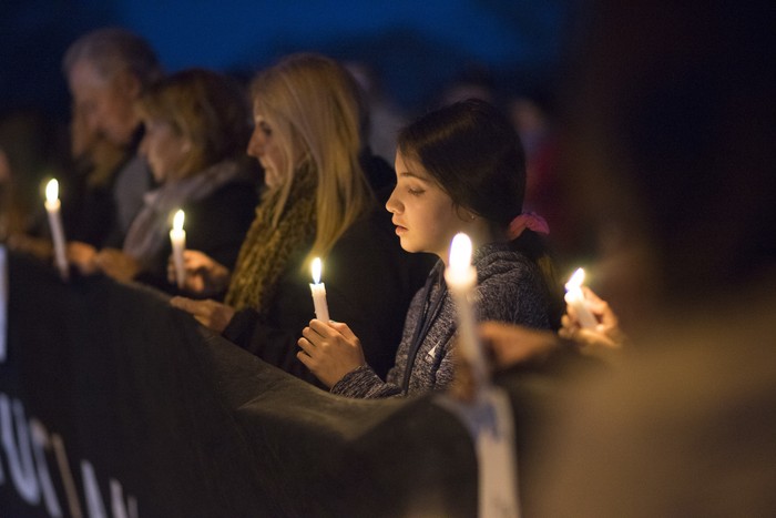 Concentración por el asesinato de Luciana Bentancur, en Castellanos (archivo, setiembre de 2019). · Foto: Mariana Greif