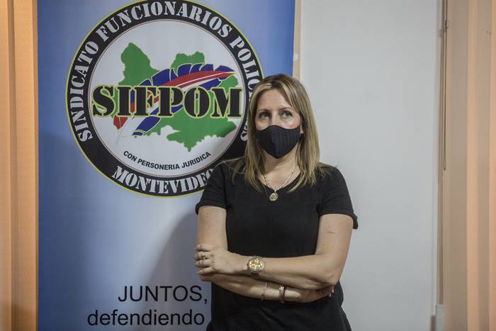 Patricia Rodriguez, presidenta del Sindicato Policial. Archivo, marzo 2021 · Foto: .