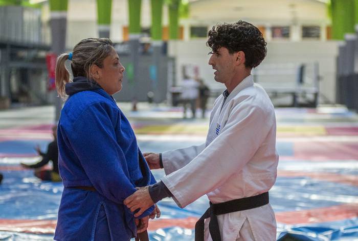 Mariana Mederos y Henry Borges, en el Centro de Entrenamiento de Deportes de Combate (archivo, mayo de 2021). · Foto: Alessandro Maradei