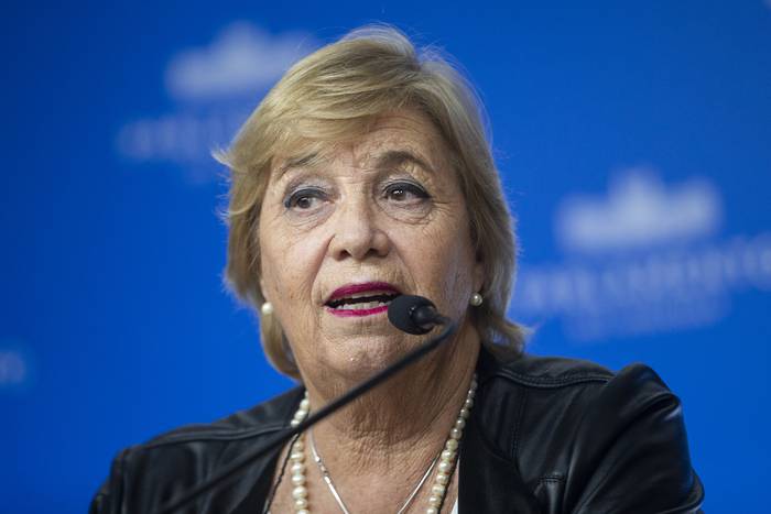 Susana Signorino, durante una conferencia de prensa, en el Parlamento (archivo, setiembre de 2021). · Foto: Ernesto Ryan