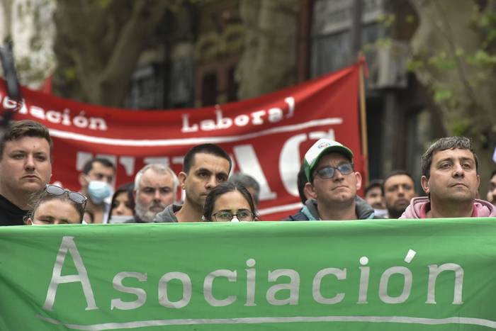 Movilización de trabajadores de la industria láctea (archivo, setiembre de 2021). · Foto: Federico Gutiérrez