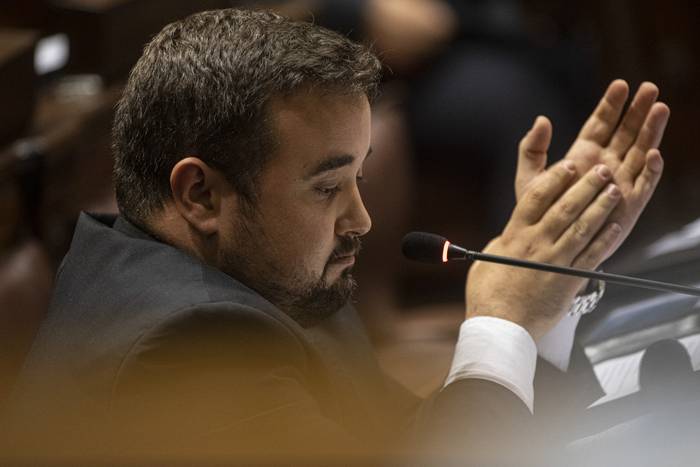 Sebastián Cal, durante una sesión de la Cámara de Diputados (archivo, setiembre de 2021). · Foto: Ernesto Ryan