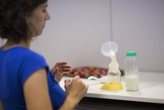 Módulo pro-lactancia, en las oficinas del Ministerio de Desarrollo Social (archivo, enero de 2019). · Foto: Mariana Greif