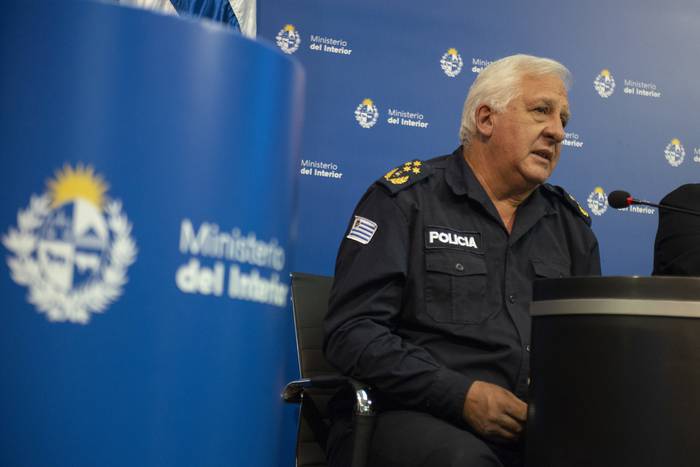 Diego Fernández, durante una conferencia de prensa, en el Ministerio del Interior (archivo, octubre de 2021). · Foto: Alessandro Maradei