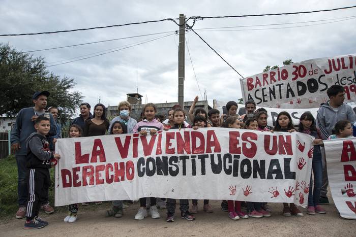 Manifestación en el barrio 30 de julio, el 3 de diciembre · Foto: Natalia Rovira