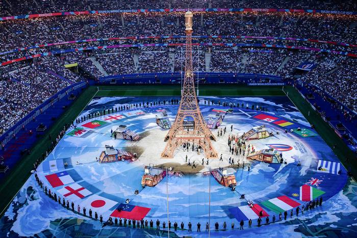 Ceremonia de apertura de la Copa Mundial de Rugby Francia 2023, el 8 de setiembre, en el Stade de France en Saint-Denis, París. · Foto: François-Xavier Marit, AFP