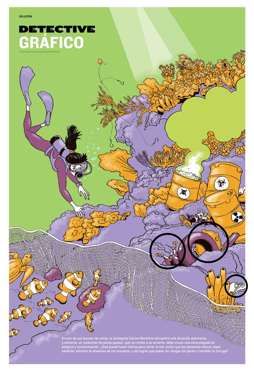 Detective gráfico bajo el agua