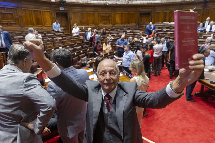 Gustavo Salle en el Parlamento. · Foto: Rodrigo Viera Amaral