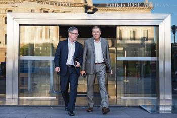 Martín Vallcorba y Gabriel Oddone (archivo, marzo de 2025). · Foto: Alessandro Maradei