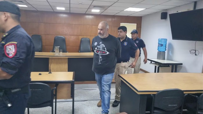 Audiencia de Mariano Daniel Genes Benítez, en un Juzgado de Paraguay. Foto: Gentileza