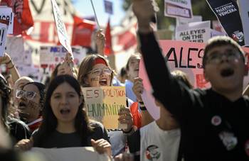 Protesta en apoyo de Palestina y la Global Sumud Flotilla, el 2 de octubre, en Madrid, España. · Foto: Burak Akbulut, Anadolu, AFP