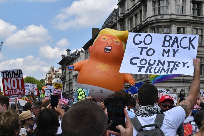 Movilización contra Trump, en Londres. Archivo, Julio 2018 · Foto: Steve Locon
