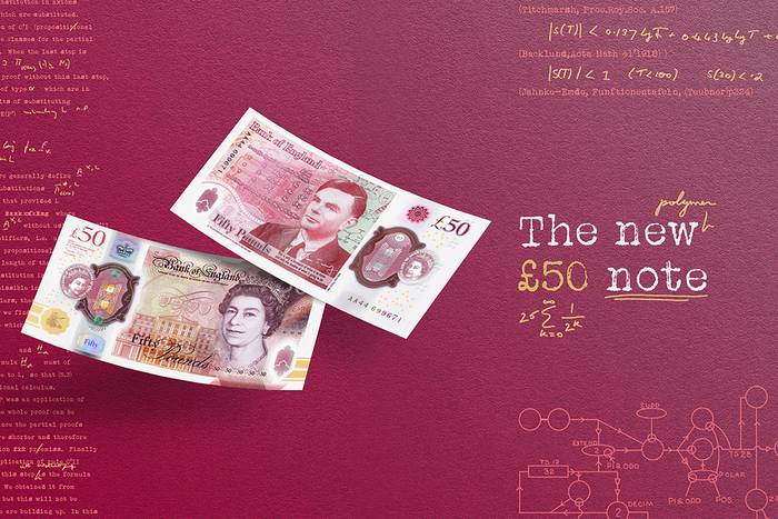 Billete de cincuenta libras que presenta al matemático y científico Alan Turing. Foto: Banco de Inglaterra