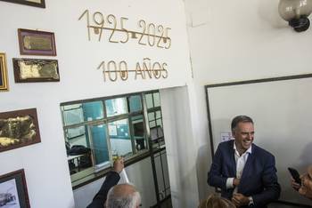 El presidente Yamandú Orsi en la UTU de San Carlos. · Foto: Gabriel Rousserie