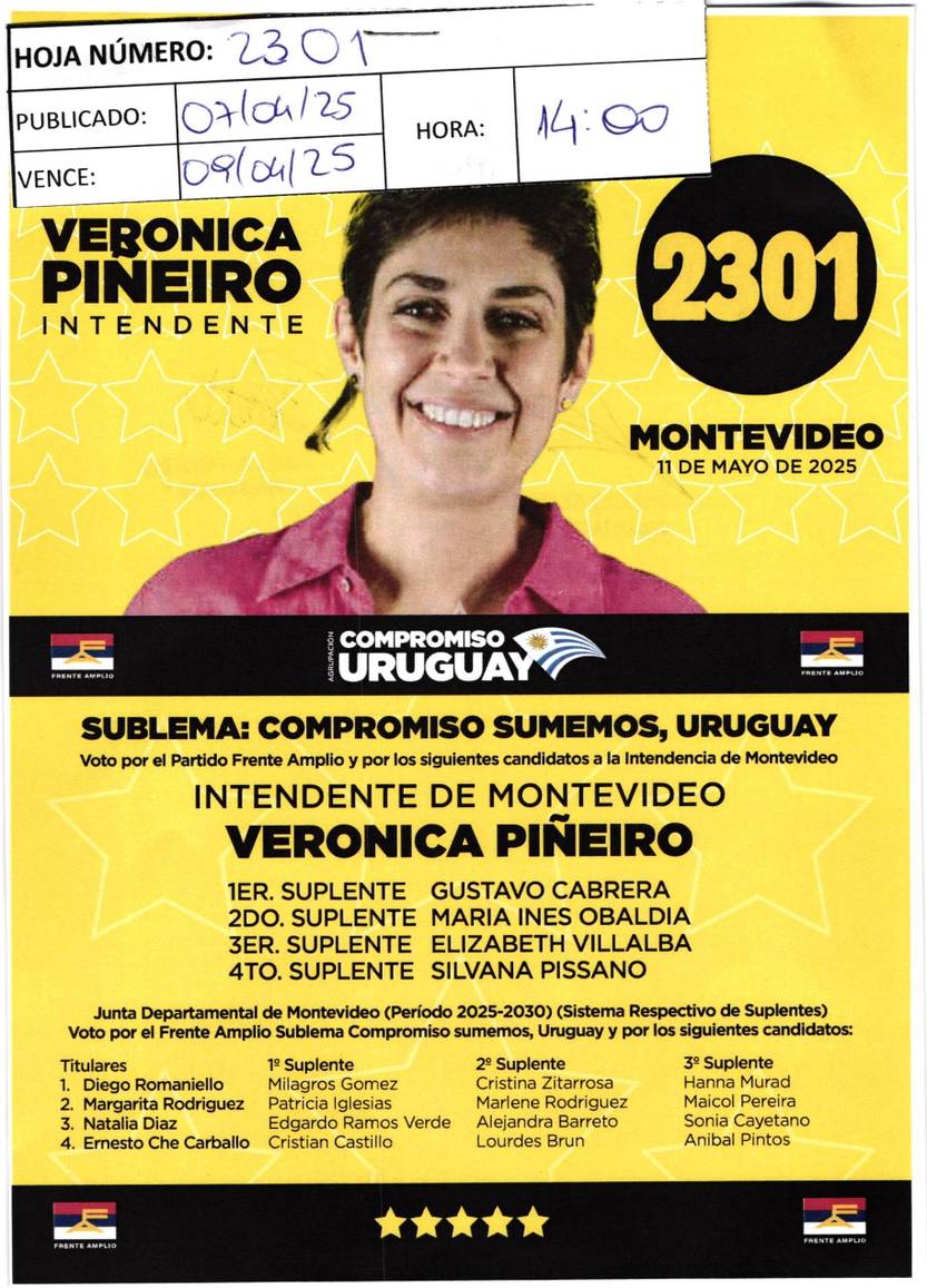 Lista Verónica Piñeiro Peñarol