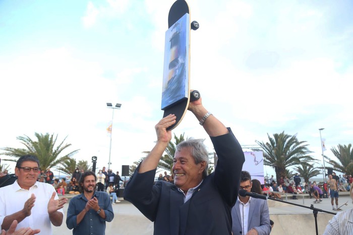 Enrique Antía durante la inauguración de una pista de skate, el 18 de febrero en Punta del Este. · Foto: Intendencia de Maldonado