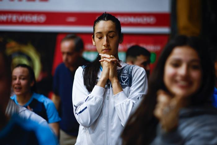 Emilia Larre Borges, de Malvín, durante el partido ante Aguada, el 8 de octubre en cancha de Larre Borges. · Foto: Ernesto Ryan