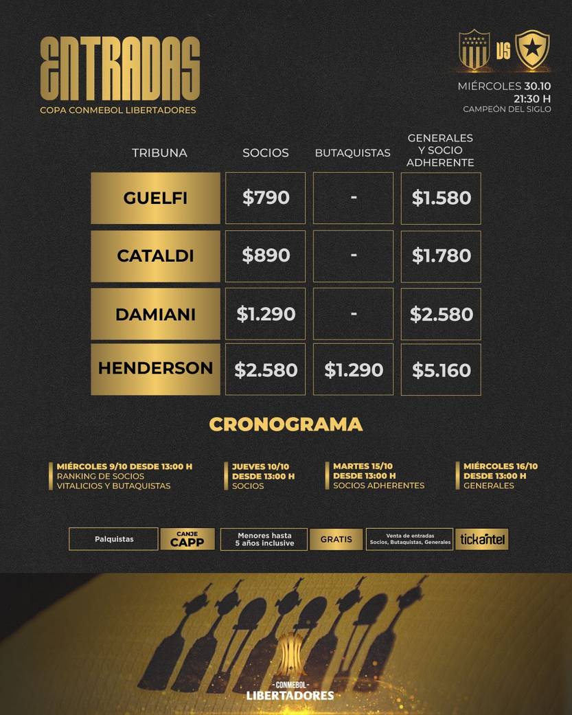 entradas peñarol botafogo