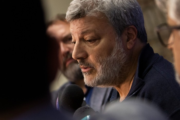 Miguel Marrero, de la UNOTT, el 19 de octubre, en el Ministerio de Trabajo y Seguridad Social. · Foto: Ernesto Ryan