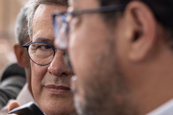 Jorge Díaz y Alejandro Sánchez, el 2 de diciembre, en la Torre Ejecutiva. · Foto: Ernesto Ryan