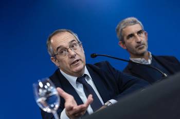 José Carlos Mahía y Pablo Caggiani, el 30 de julio, en el MEC. · Foto: Ernesto Ryan