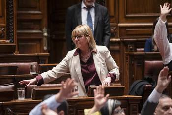 Cristina Lustemberg, el 24 de noviembre, en la Cámara de Representantes del Palacio Legislativo. · Foto: Gianni Schiaffarino