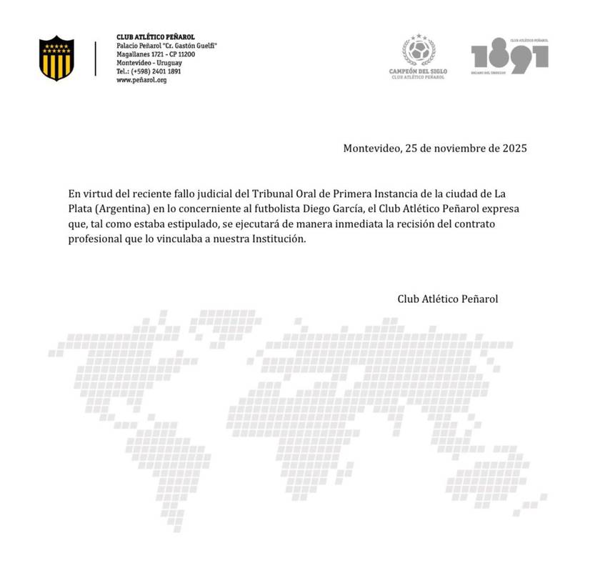 comunicado peñarol garcía