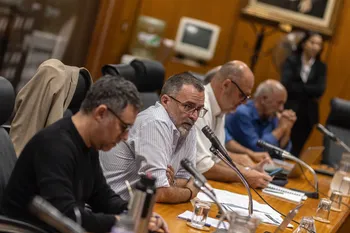Matías Carámbula, el 13 de abril, en el edificio anexo al Palacio Legislativo. · Foto: Ernesto Ryan