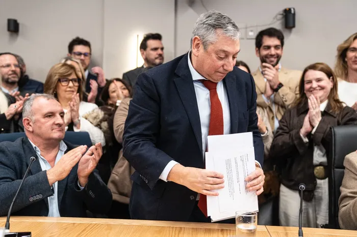 Carlos Enciso, el 23 de julio, durante su asunción como presidente del Consejo de Intendentes. · Foto: Ernesto Ryan