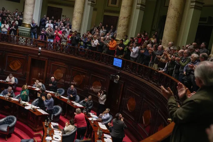 Homenaje al PIT-CNT, este martes, en la Cámara de Senadores · Foto: Ernesto Ryan