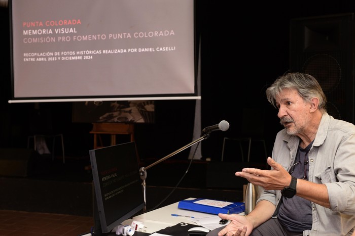 Daniel Caselli durante la presentación, el 8 de diciembre, en Punta Colorada · Foto: Fernando Pena