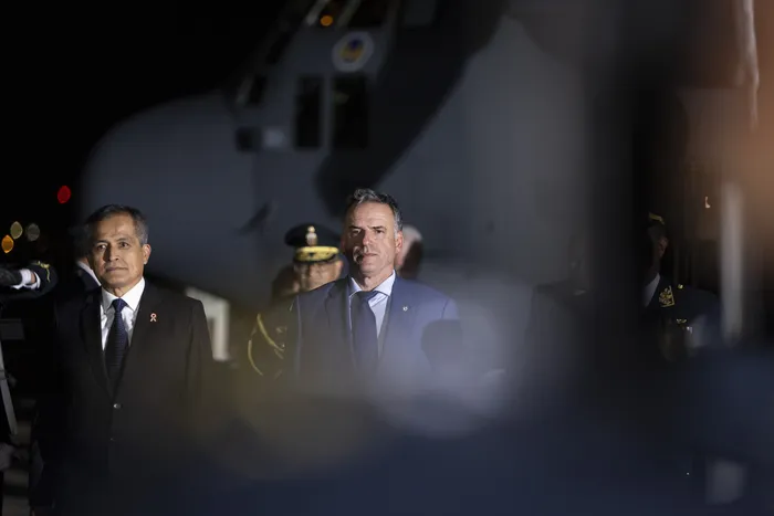 Yamandú Orsi arriba a Lima, Perú, el 27 de julio. · Foto: Camilo dos Santos, Presidencia