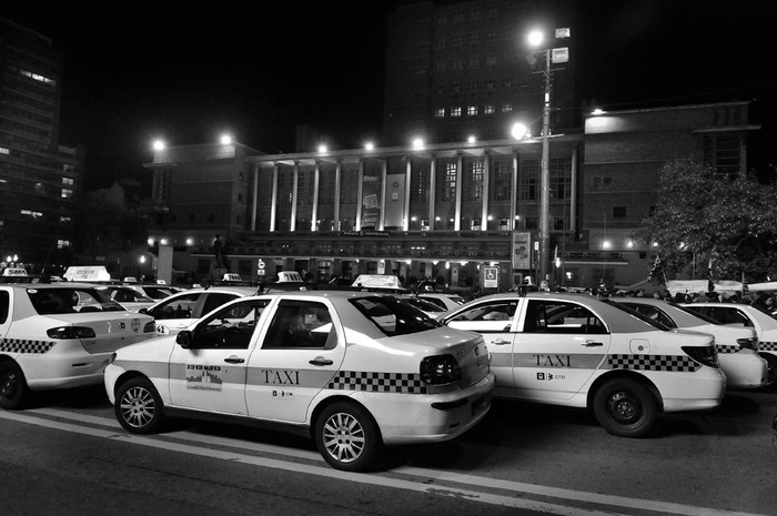 Protesta del SUATT frente a la IM ,por la presencia de UBER en Montevideo, el miercoles 31 de agosto de 2016. / Foto: Federico Gutierrez.