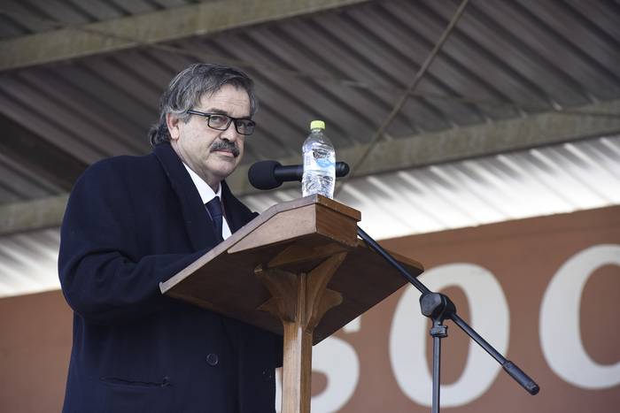 El ministro de Ganadería, Agricultura y Pesca, Carlos María Uriarte, durante la ceremonia de cierre de la Expo Prado 2020. · Foto: Federico Gutiérrez