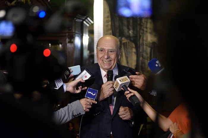 Julio María Sanguinetti, durante una conferencia de prensa, el 1 de marzo.  · Foto: Federico Gutiérrez