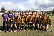 Plantel y cuerpo técnico de Progreso, previo al partido con Danubio por la octava fecha del Torneo Apertura de la Divisional B, en el complejo Keguay, en Toledo, Canelones. 