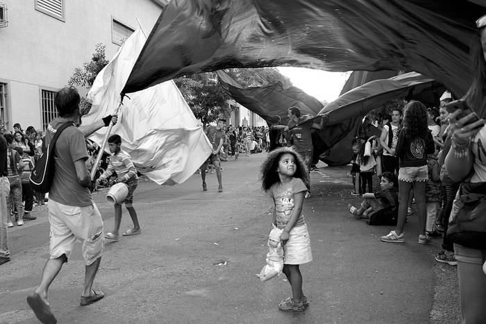 Llamadas de San Baltasar, ayer, en Barrio Sur. Foto: Virginia Martínez Díaz