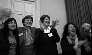 Integrantes del Sindicato Único de Trabajadoras Domésticas, durante la celebración del Día de la Trabajadora Doméstica, en el sindicato de Conaprole.