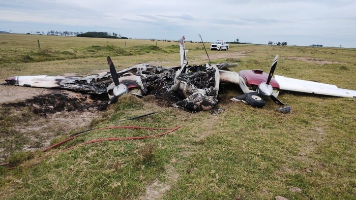 Aeronave encontrada en la zona de Vergara, el 25 de noviembre. Foto: Fuerza Aérea Uruguaya