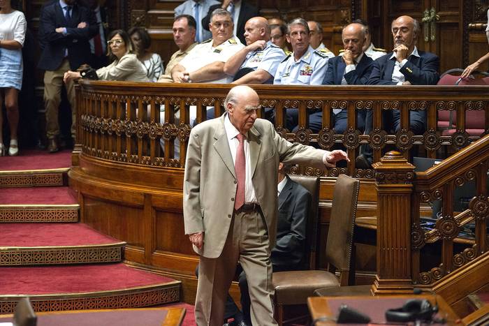 Julio María Sanguinetti en la Asamblea General (09.02.2023). · Foto: Alessandro Maradei